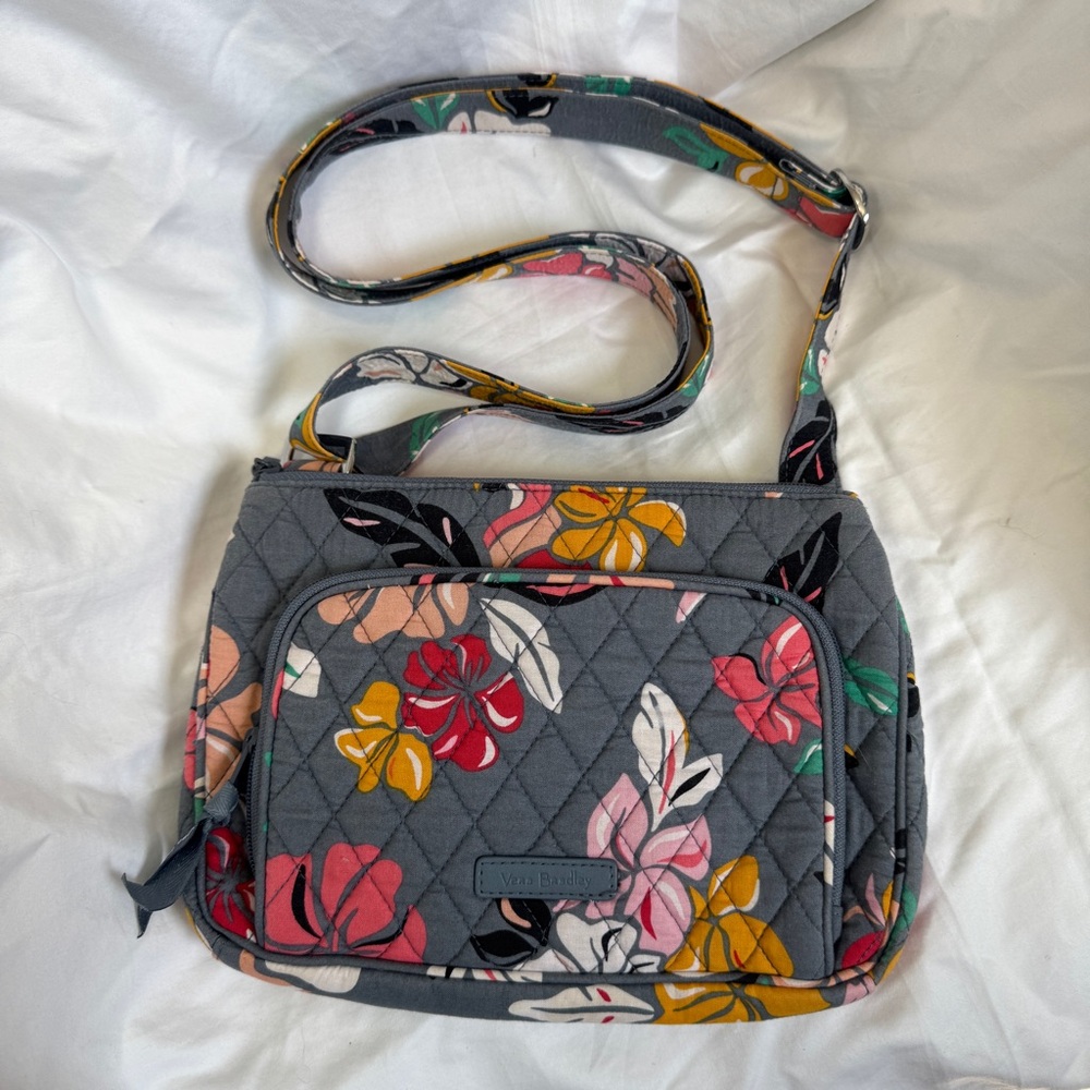 Vera Bradley Little Hipster Tropical Paradise Quilted Fabric Bag